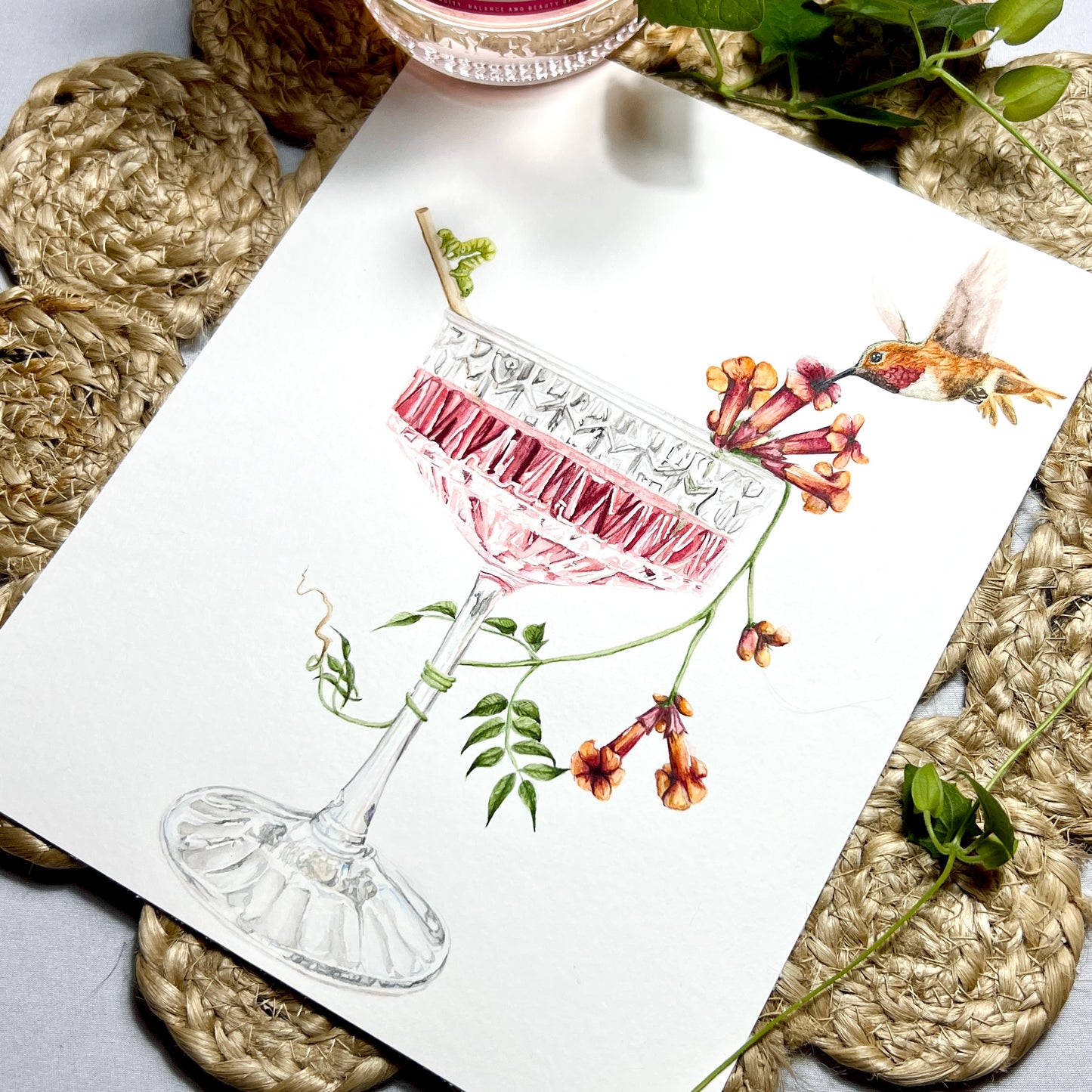 Hummingbird & Cocktail Art Print - Vera