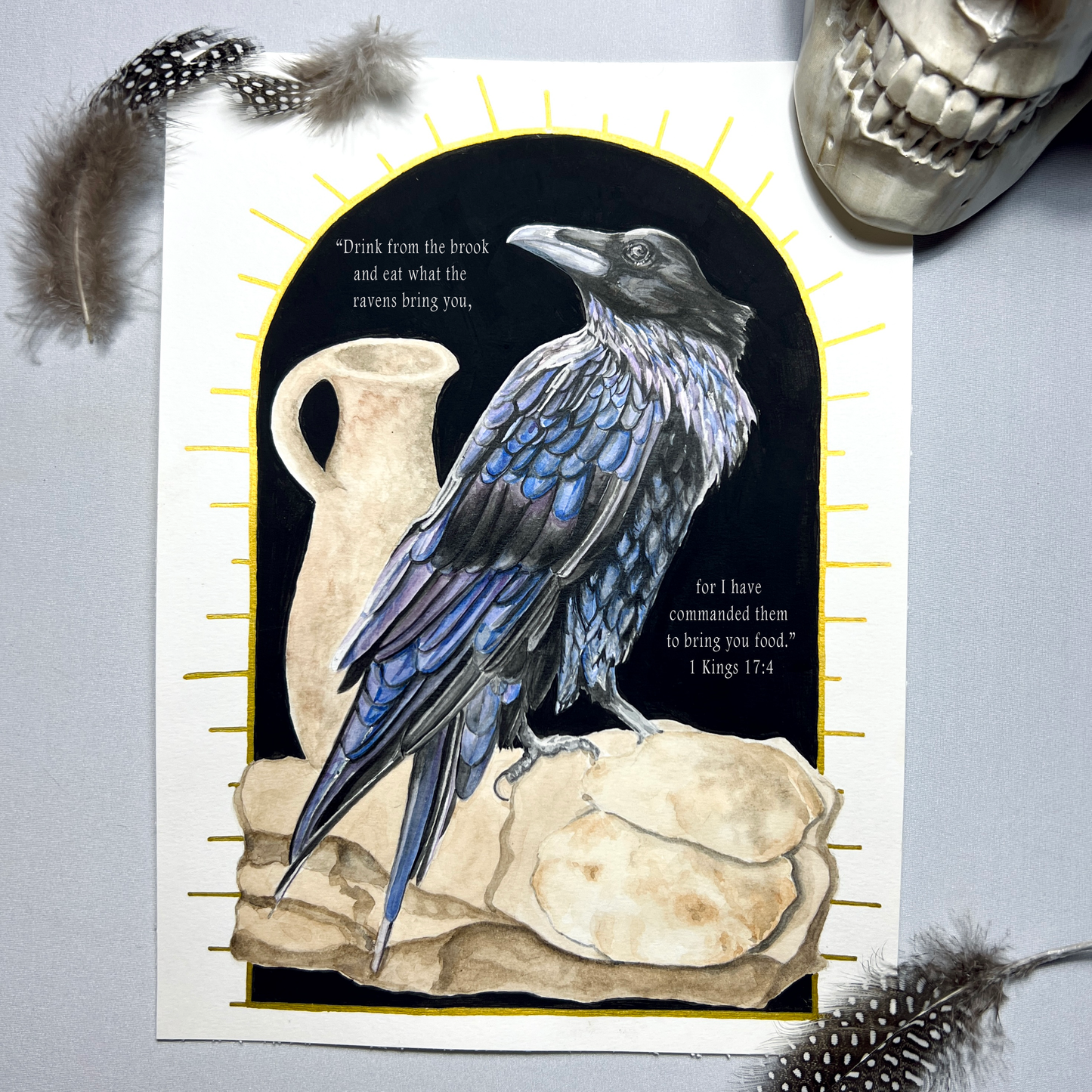 Scripture Raven Art Print - 1 Kings 17:4