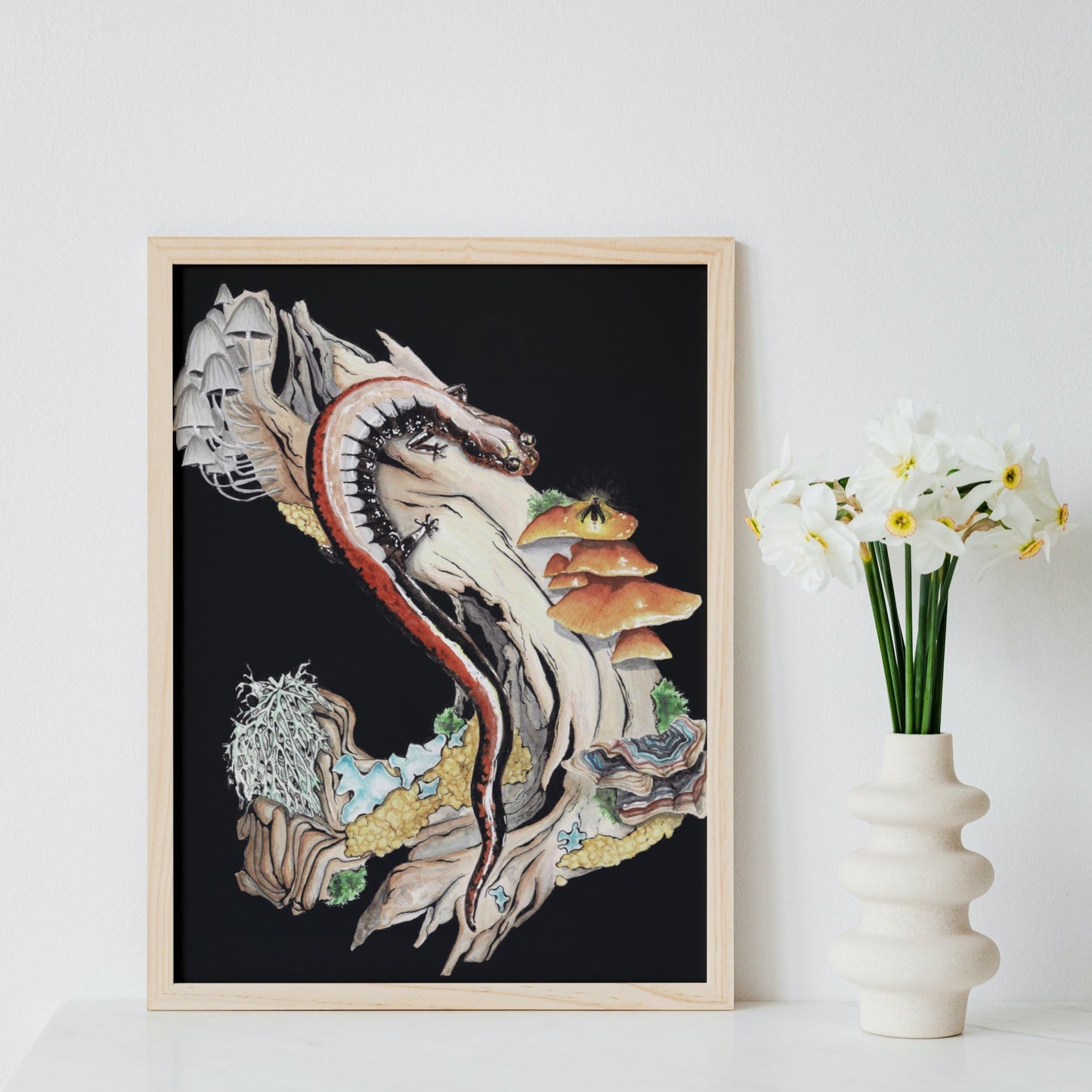 Red-Backed Salamander Art Print (Dark) - Ren