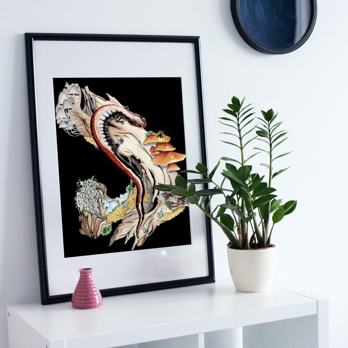 Red-Backed Salamander Art Print (Dark) - Ren