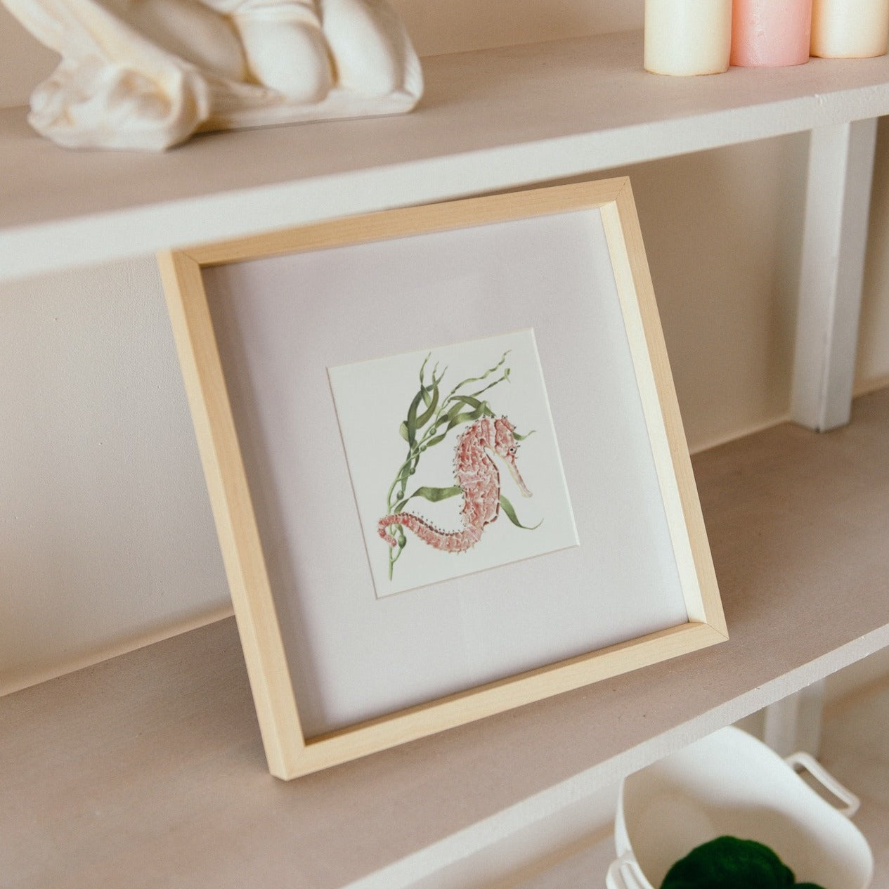 Seahorse and Seaweed Art Print - Silas