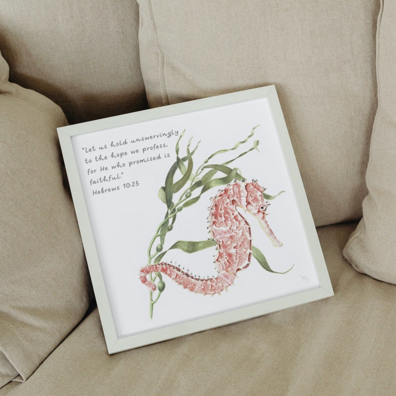 Seahorse Scripture Art Print - Hebrews 10:23