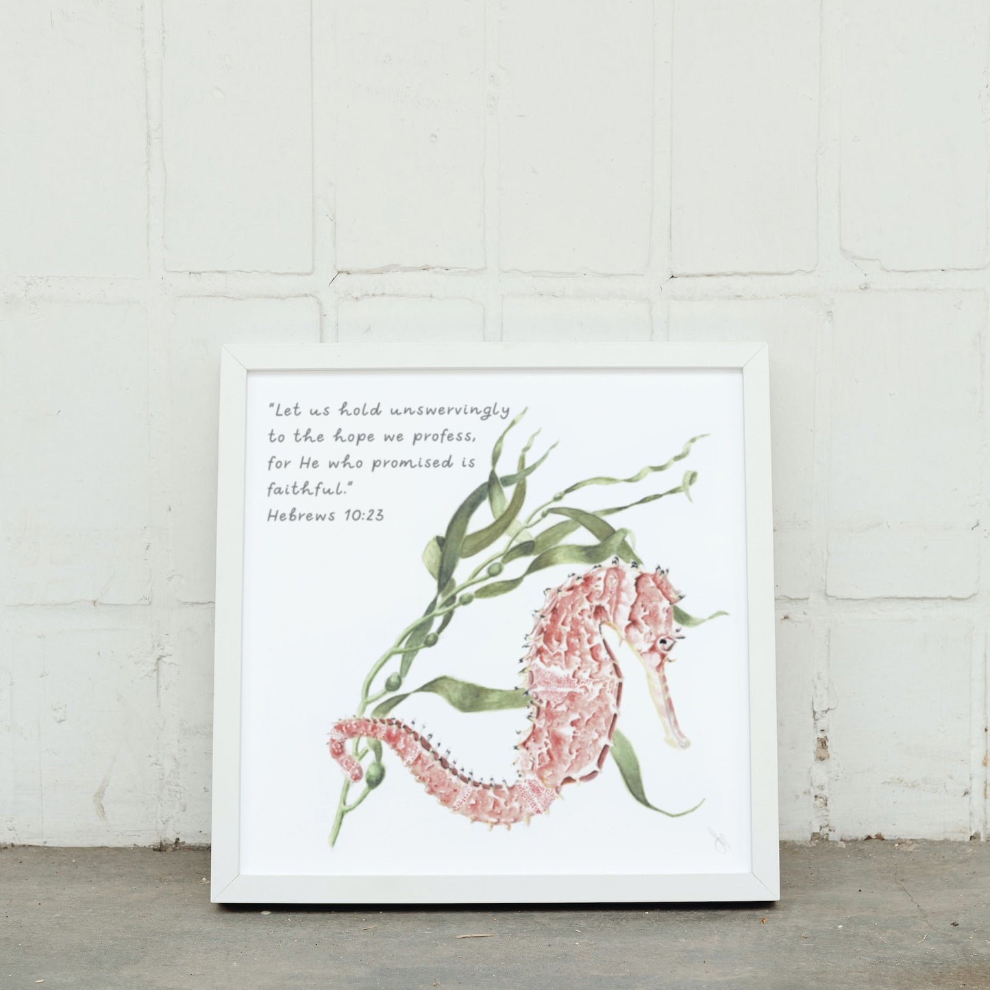 Seahorse Scripture Art Print - Hebrews 10:23
