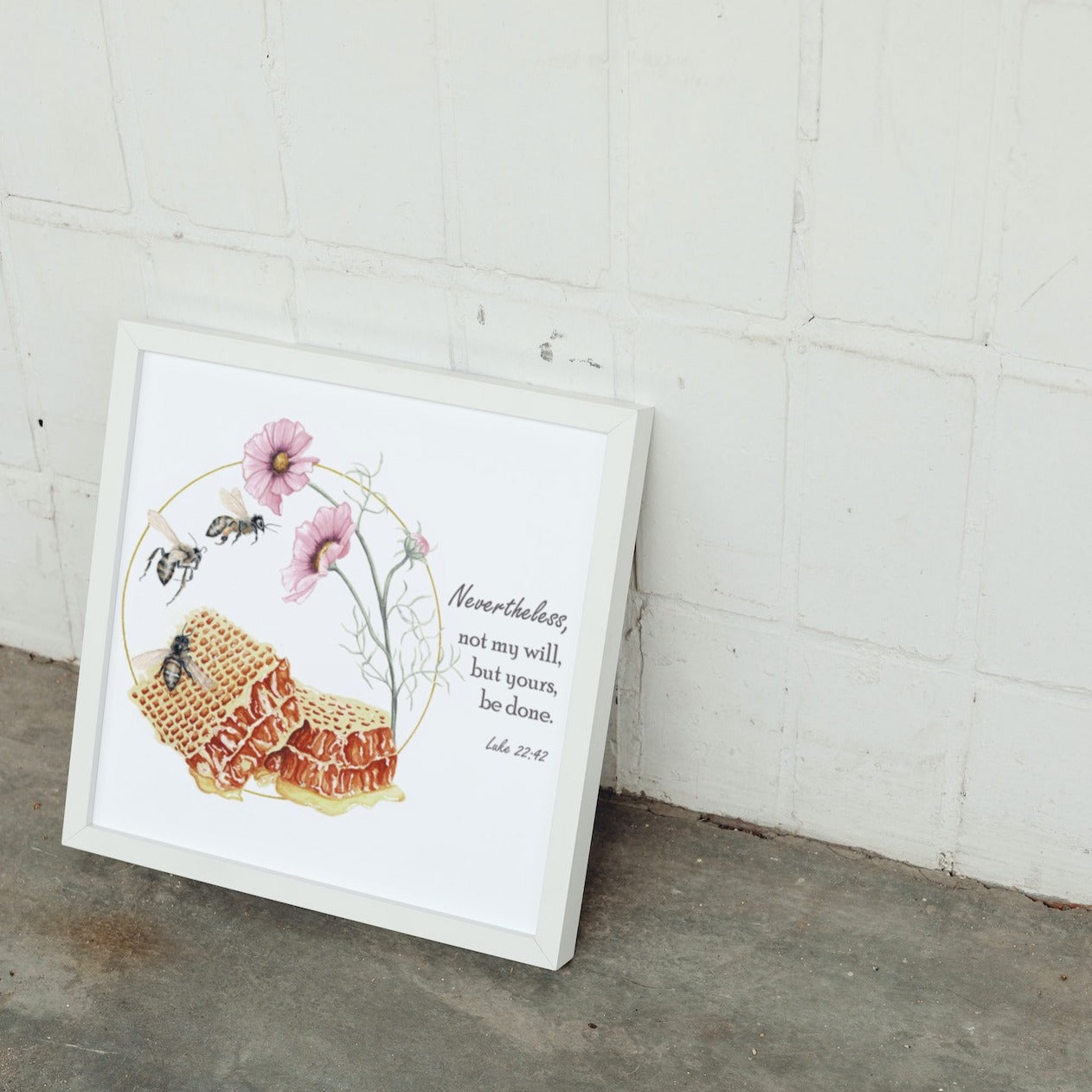 Honeybee Scripture Art Print - Luke 42:22