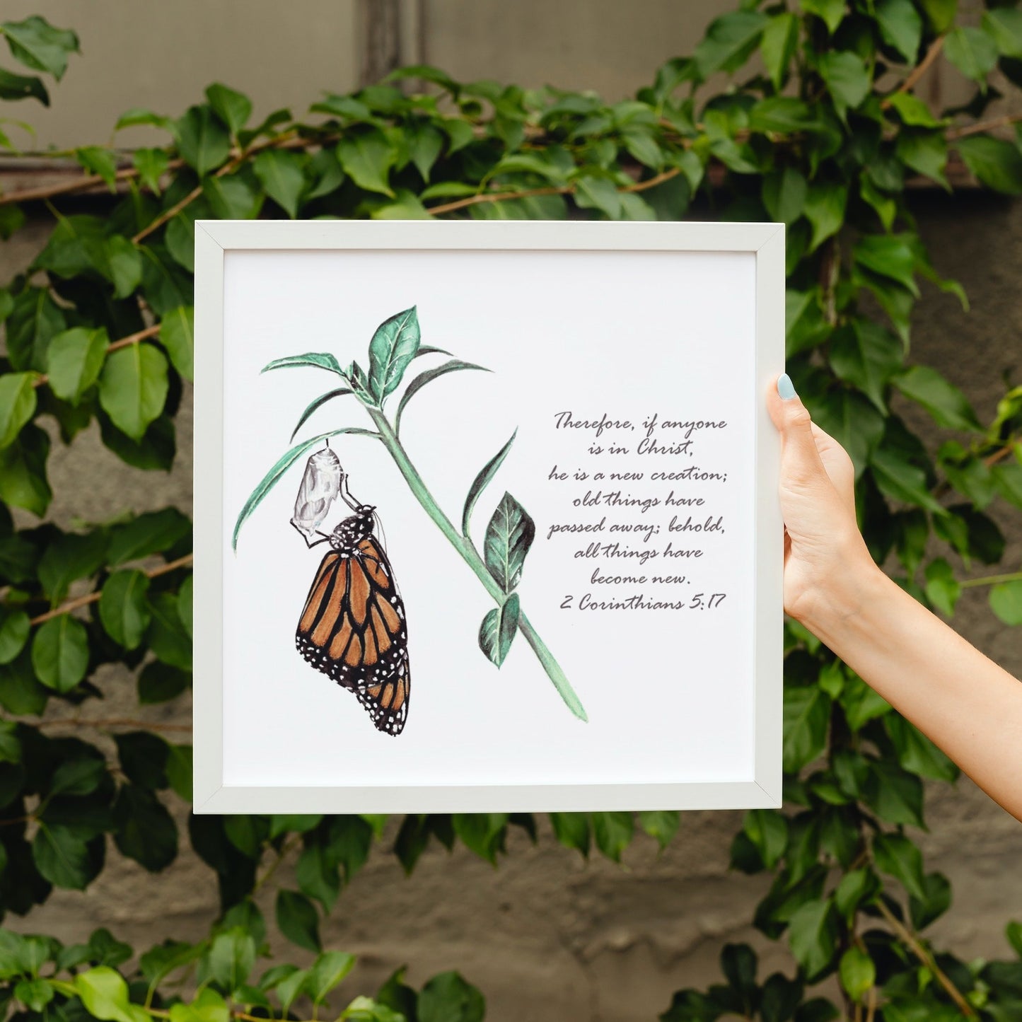 Butterfly Scripture Art Print - 2 Corinthians 5:17