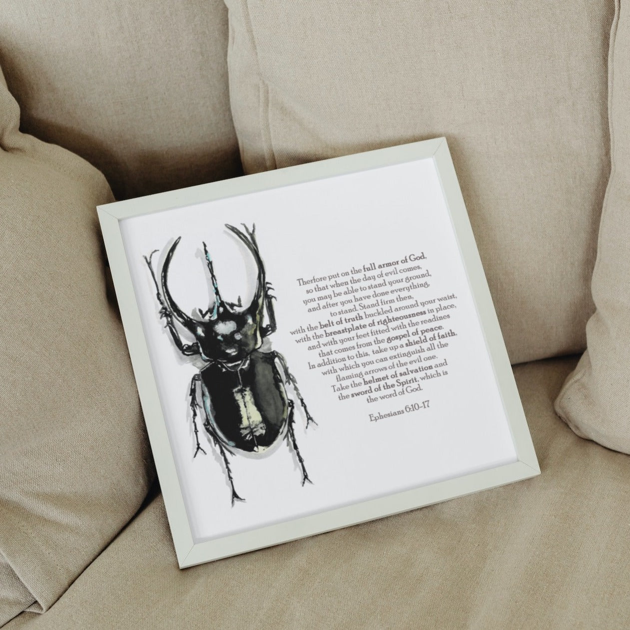 Beetle Scripture Art Print - Ephesians 6:13-17
