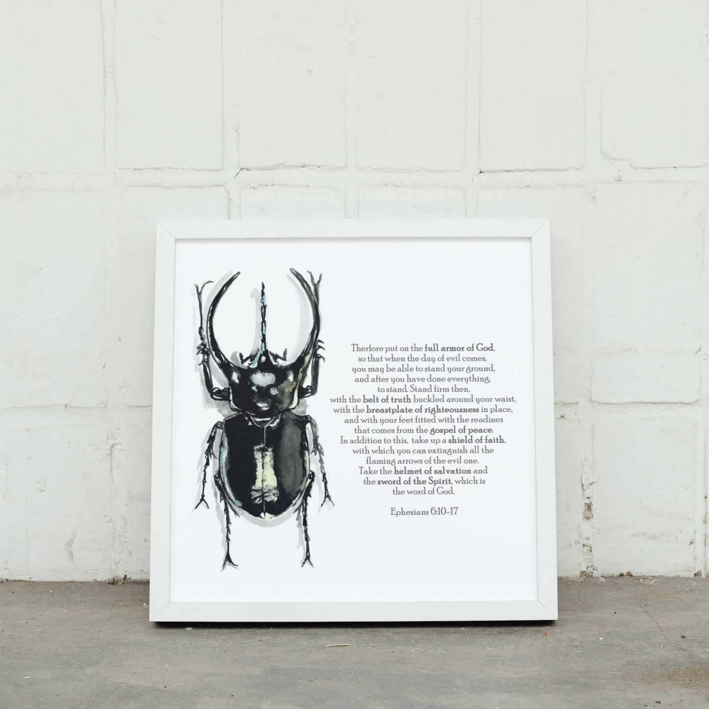 Beetle Scripture Art Print - Ephesians 6:13-17