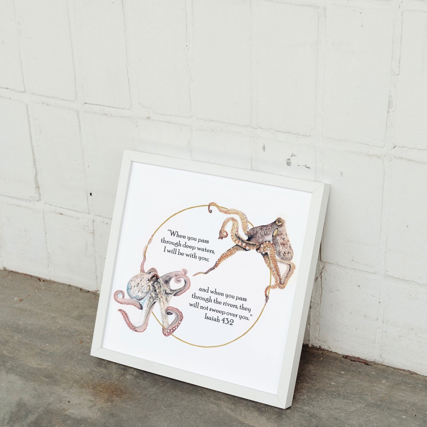 Octopus Scripture Art Print - Isaiah 43:2