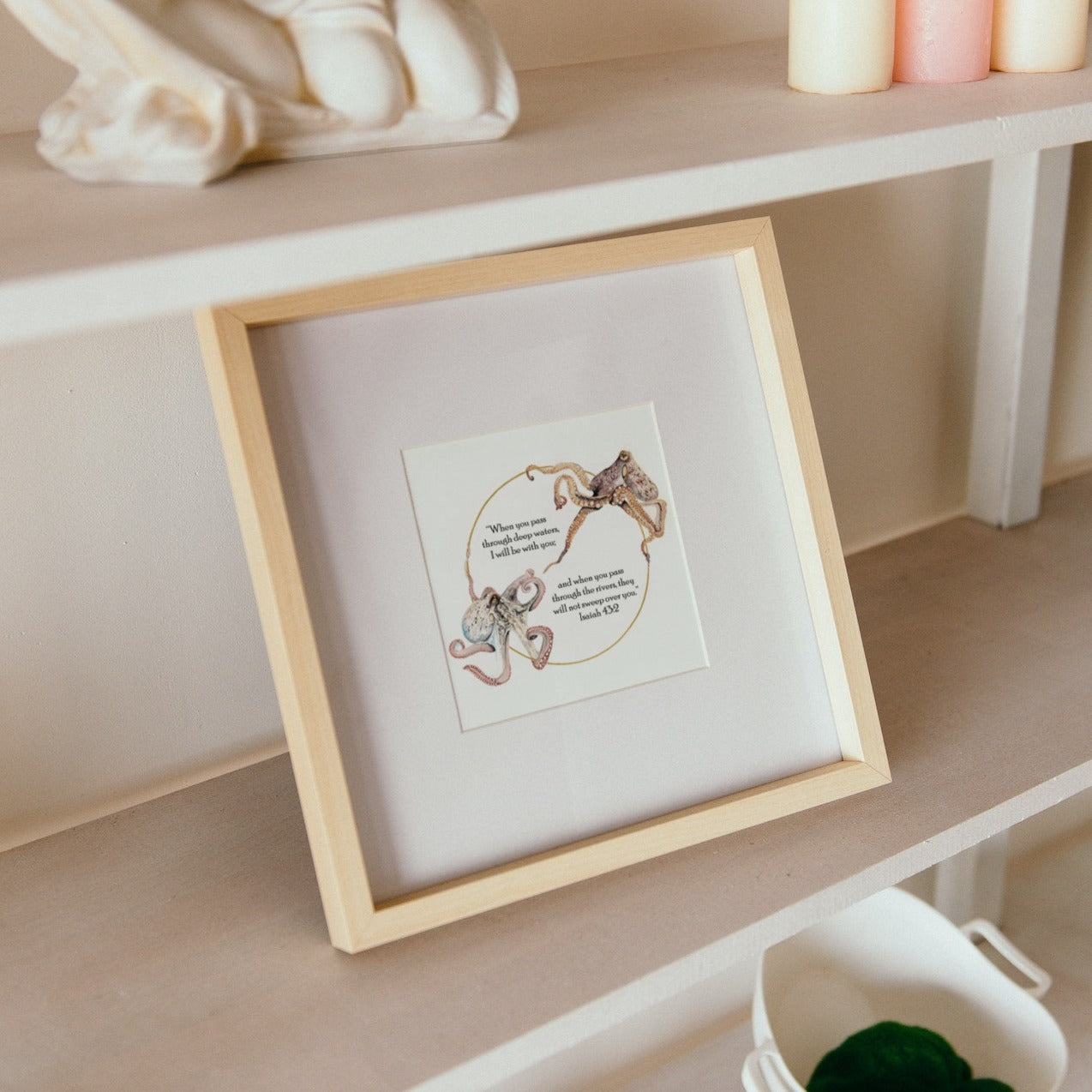 Octopus Scripture Art Print - Isaiah 43:2