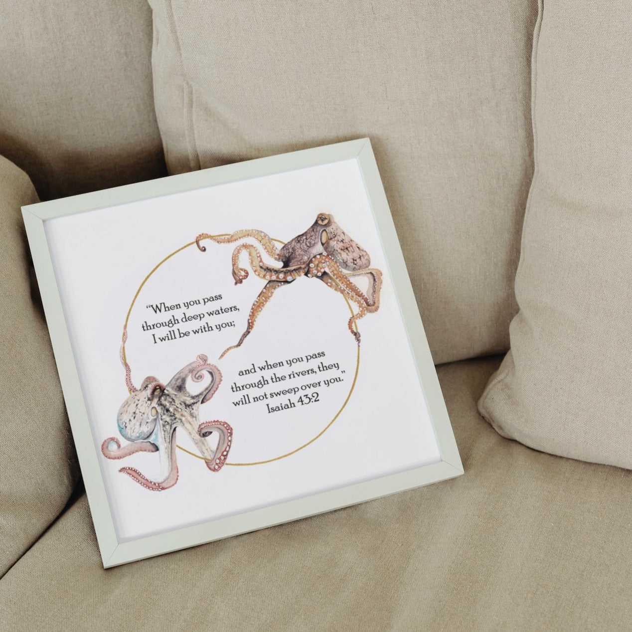 Octopus Scripture Art Print - Isaiah 43:2