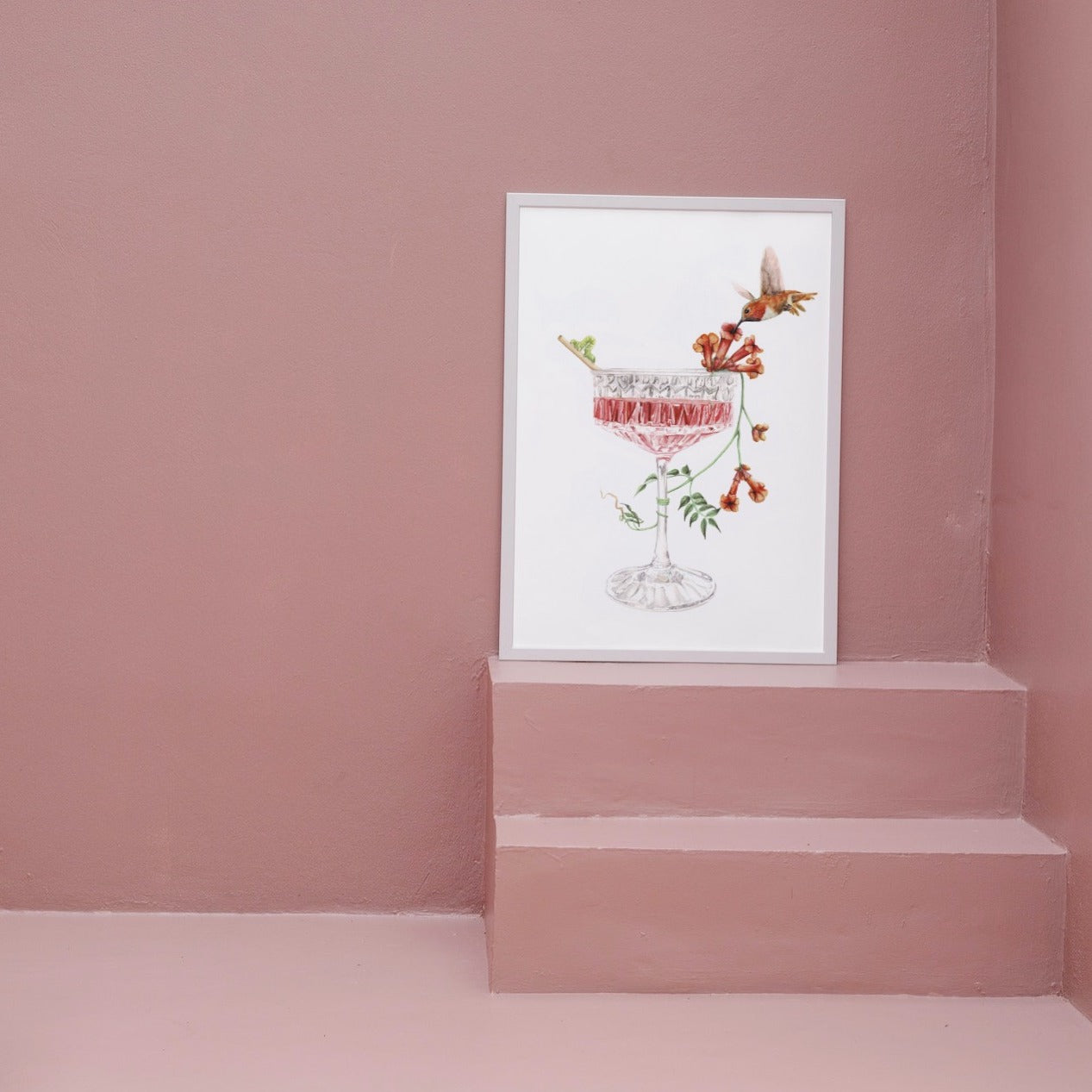 Hummingbird & Cocktail Art Print - Vera