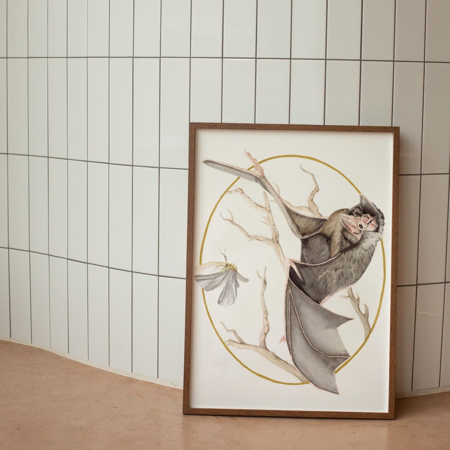 Bat & Moth Art Print (Light) - Nyx
