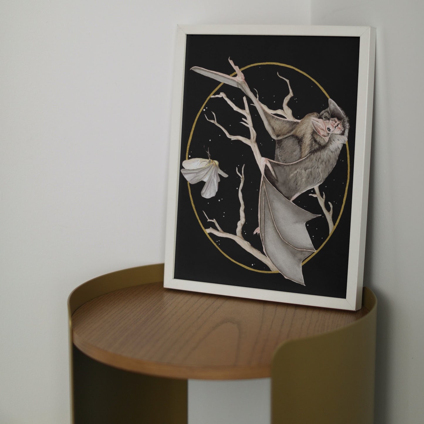 Bat & Moth Art Print (Dark) - Nyx