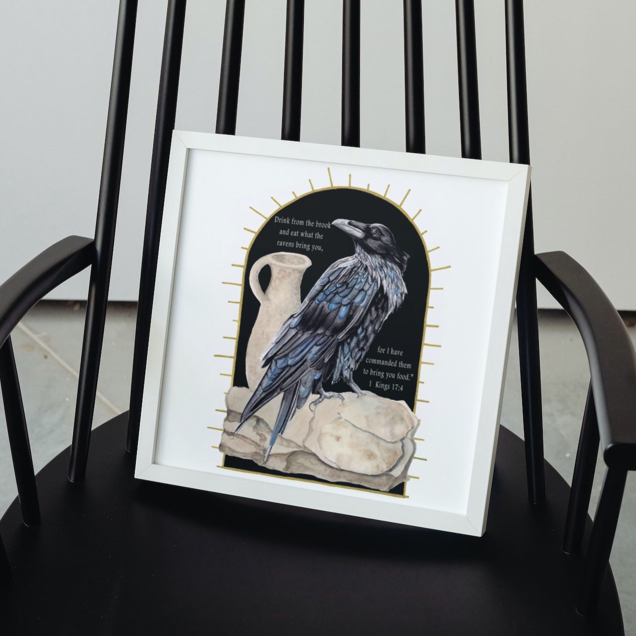 Scripture Raven Art Print - 1 Kings 17:4