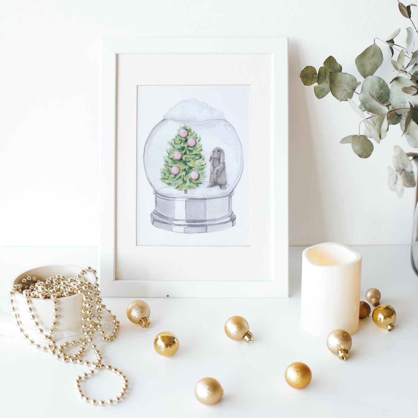 Snow Globe & Bunny Art Print - Arthur