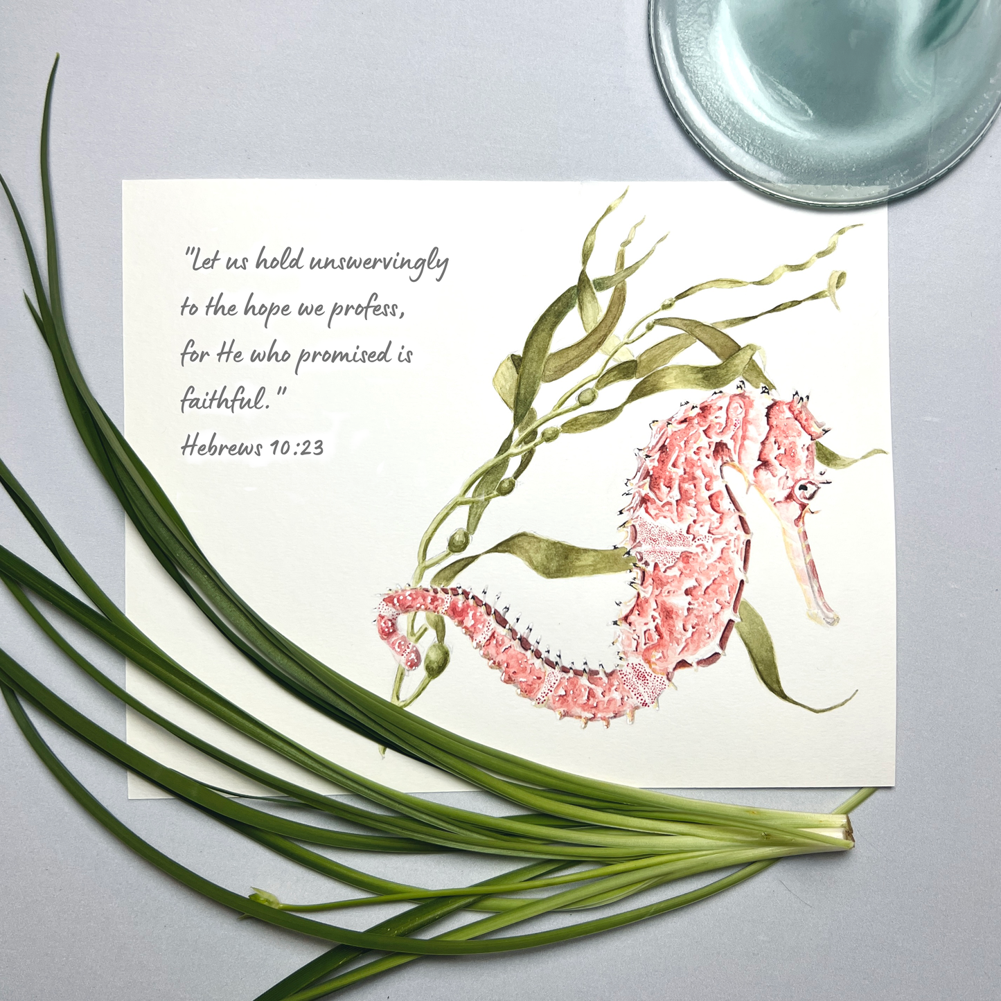 Seahorse Scripture Art Print - Hebrews 10:23