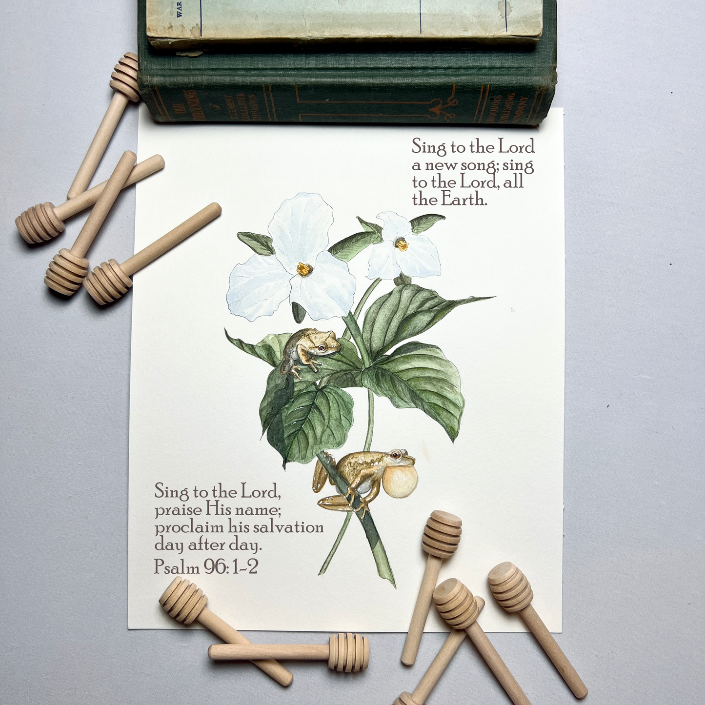 Spring Peeper Scripture Art Print - Psalm 96:1-2