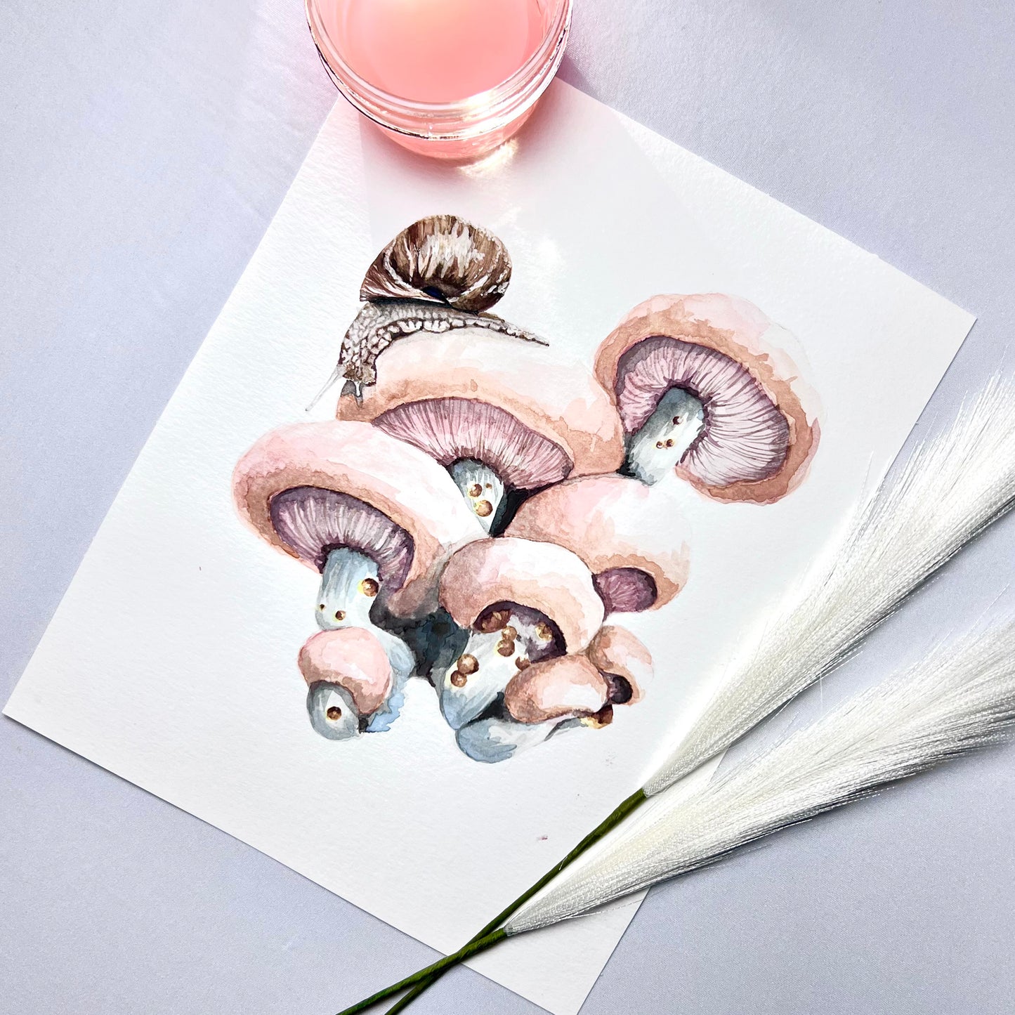 Snail on Mushrooms Art Print - Lief