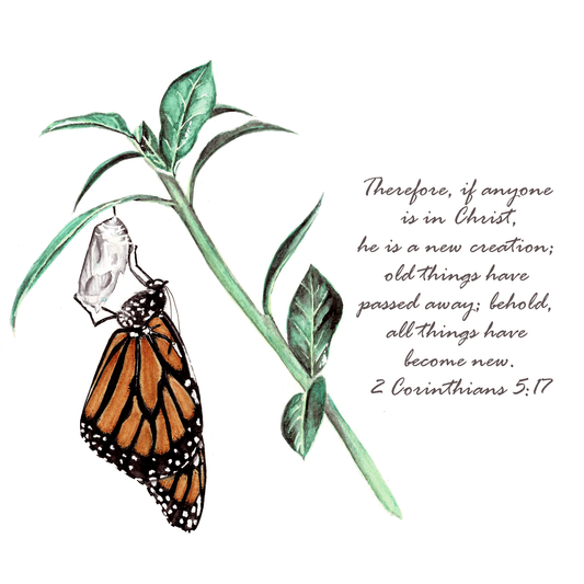 Butterfly Scripture Art Print - 2 Corinthians 5:17
