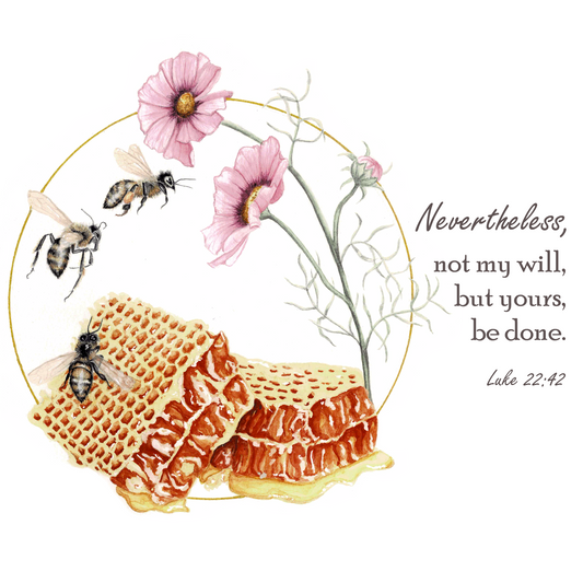 Honeybee Scripture Art Print - Luke 42:22