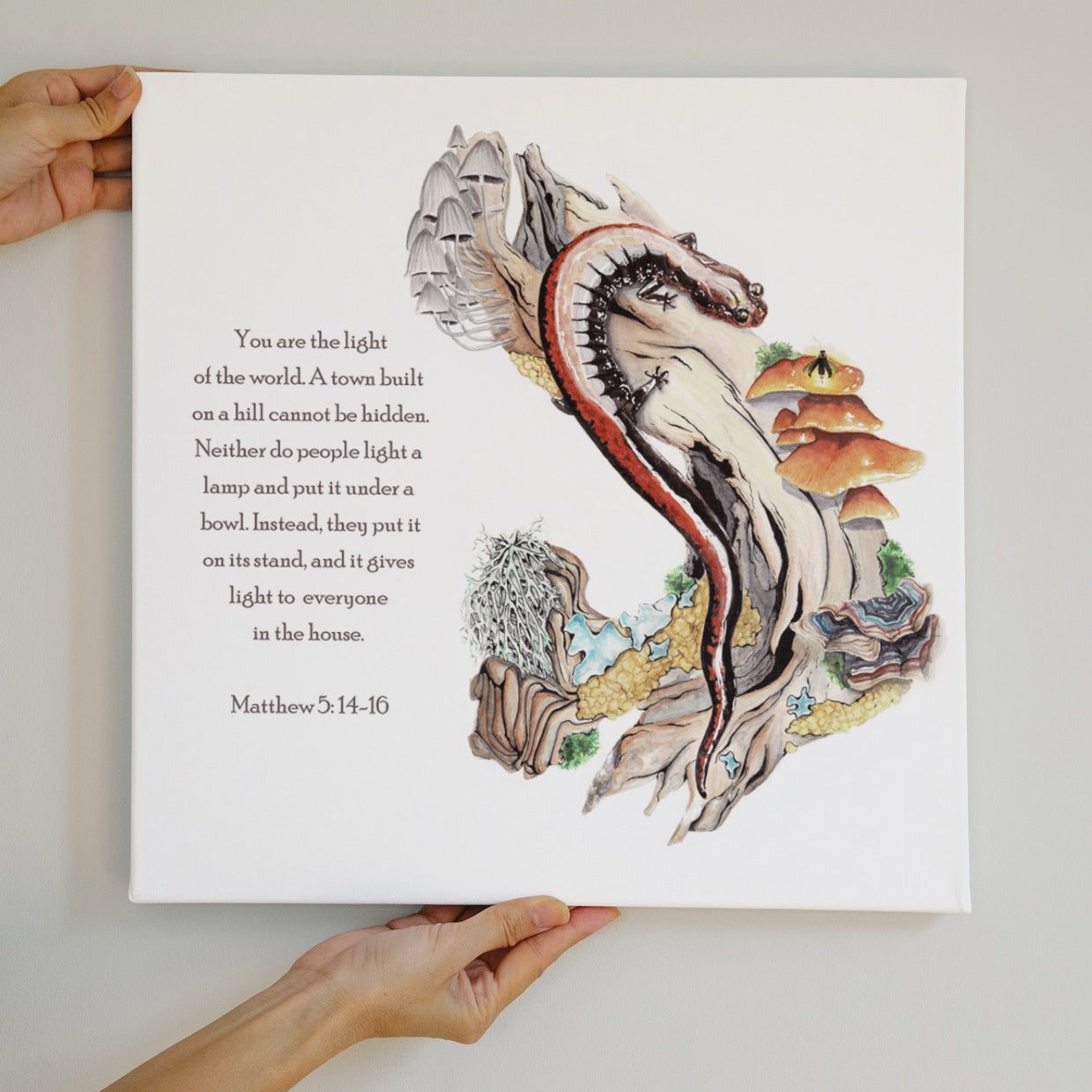 Scripture Firefly & Salamander Art Print - Matthew 5:14-16