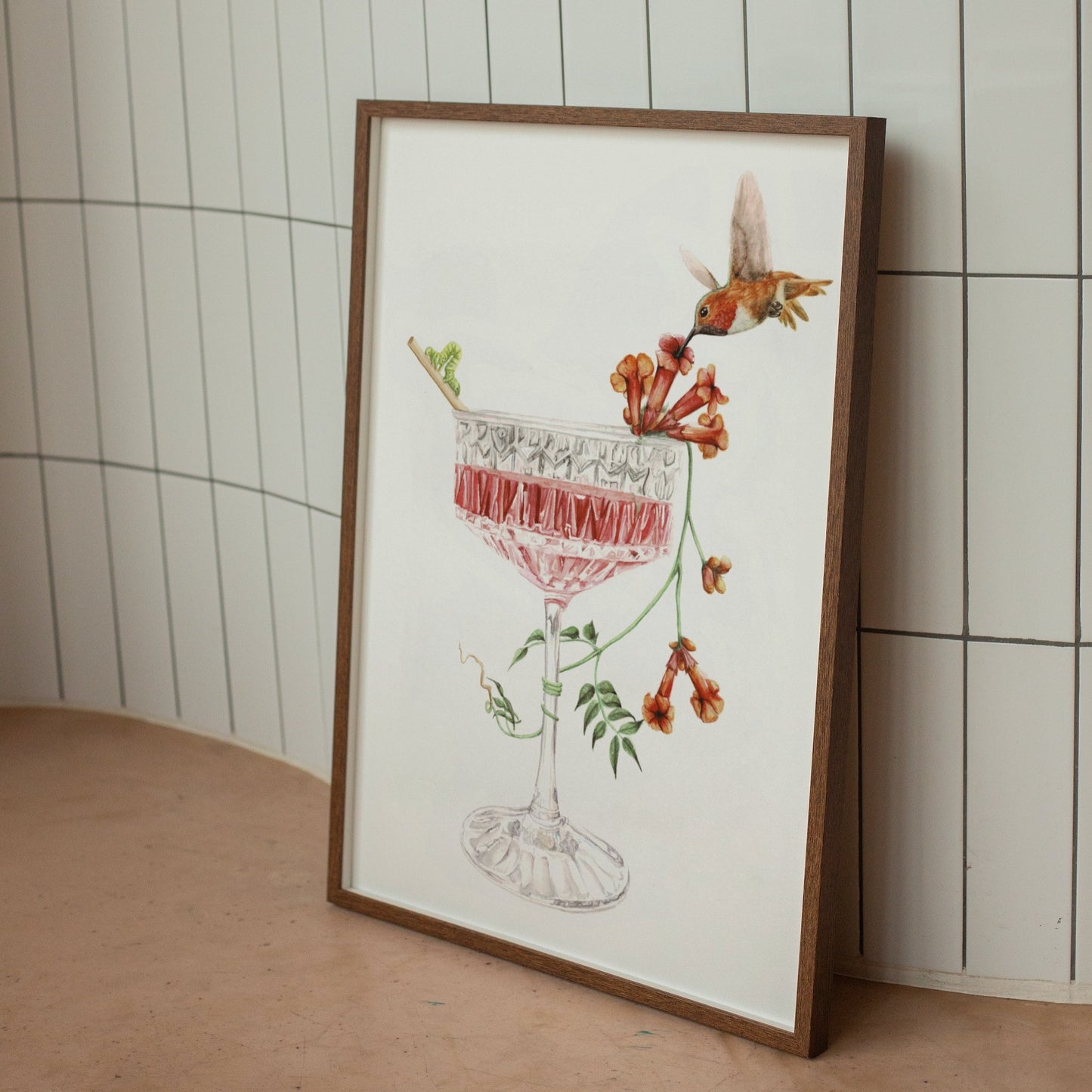 Hummingbird & Cocktail Art Print - Vera