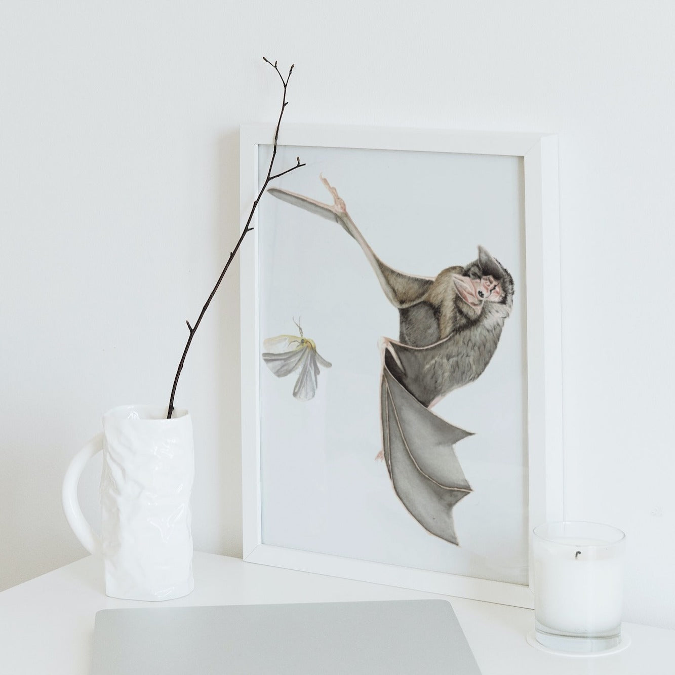 Bat & Moth Art Print - Nyx